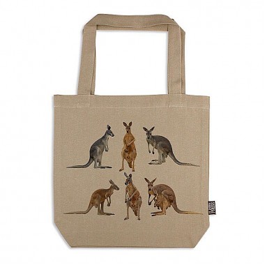 Six Kangaroos Organic Cotton Tote Bag